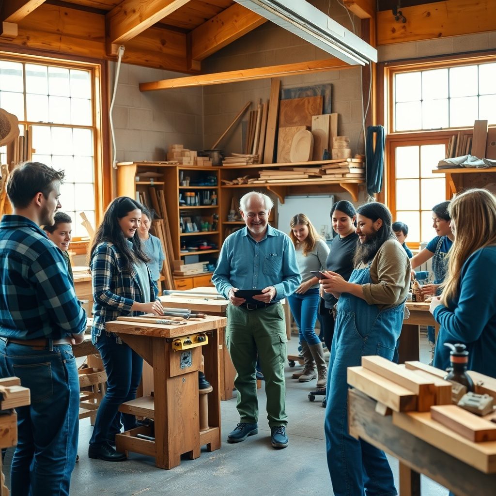 Woodworking workshop at Woodschool