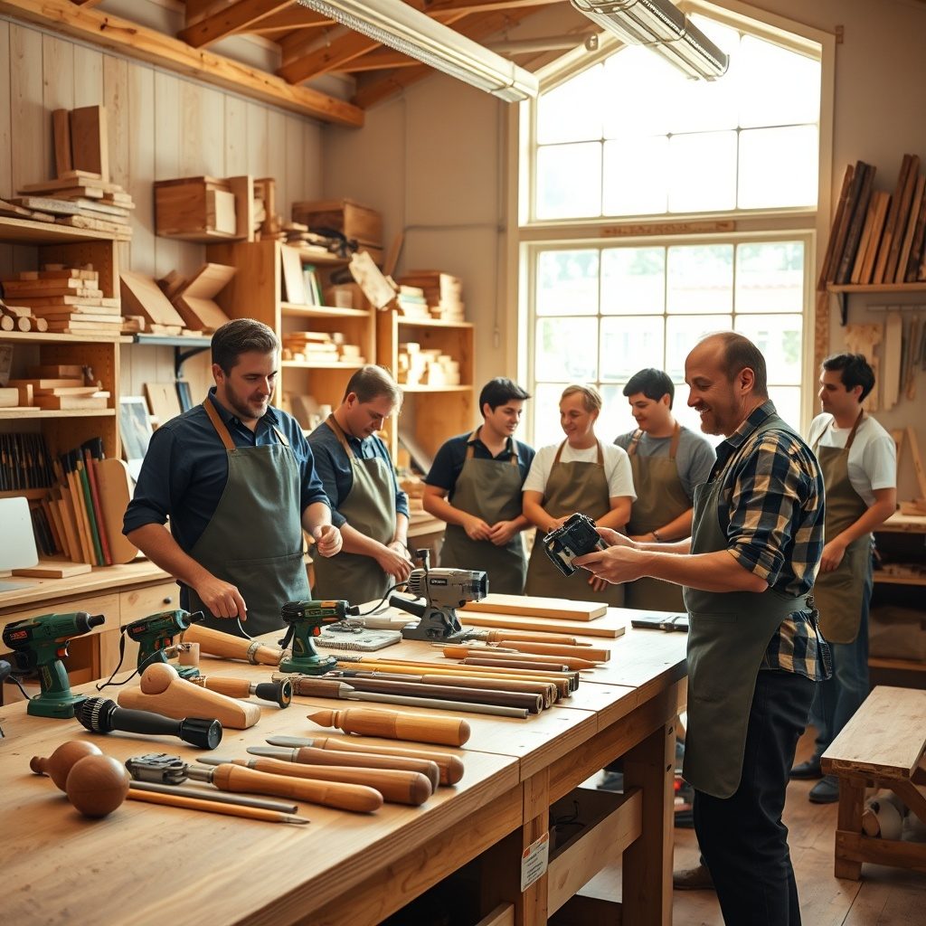 Woodworking bench at Woodschool